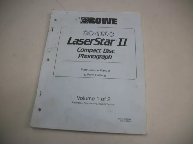 Rowe AMI CD-100C Phonograph Manual Volume 1 Of 2 Original