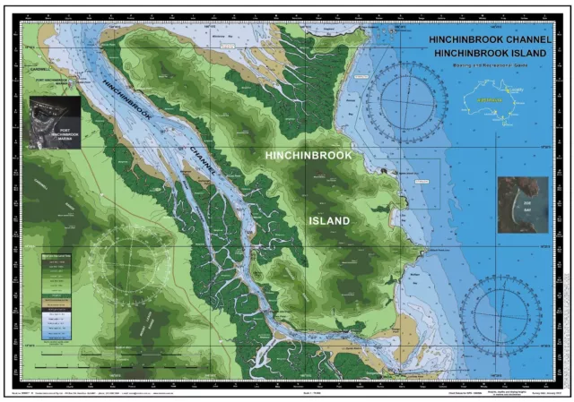 Boating, Fishing, Qld Marine Safety Chart - HINCHINBROOK IS & CHANNEL + BONUS