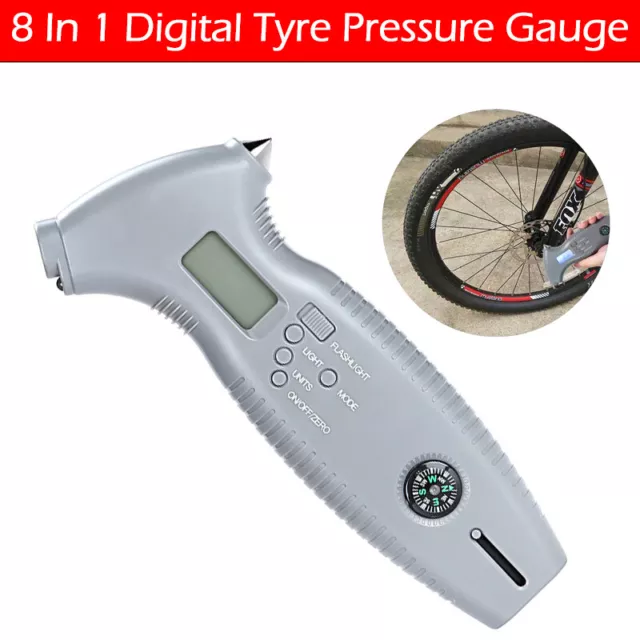 Professional Tyre Pressure Gauge Air Measurement PSI/BAR Release Button Car