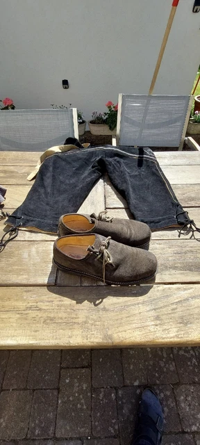 PANTALONI TRADIZIONALI IN PELLE TG 54. Plus scarpe folcloristiche GR45