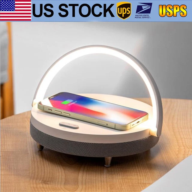 15W WIRELESS CHARGING Docking Stations With Bluetooth Speaker LED Night