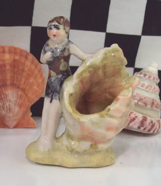 2.25" x 3" Bathing Beauty Bisque Beach Figurine Porcelain  No Damage! #3