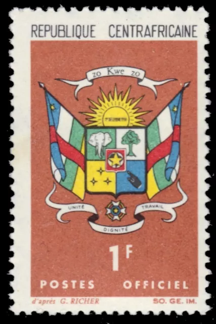 CENTRAL AFRICAN REPUBLIC O1 - Coat of Arms "Official Postage" (pb81495)