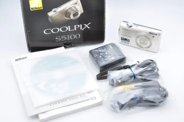 [Near Mint] Nikon COOLPIX S5100 Silver 12.2MP Digital Camera From Japan