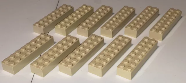 Lego 3007 Pack Of 11 Tan 2x8 Bricks - No Extra P&P For Multibuy