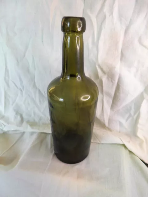 Weitere alte Wasserflasche  um 1900 hergest. Erdfund  Grünes Glas mundgeblasen 