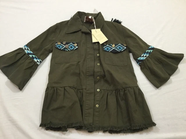 M94 RARE NWT BEAUTIFUL STORIES Indian Style Button Front Top Blouse WOMEN'S XS
