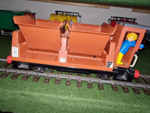 Playmobil Eisenbahn Kipplorenwagen  fährt auf LGB Schienen RARITÄT