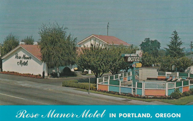 Rose Manor Motel in Portland, Oregon Chrome Not Posted Postcard