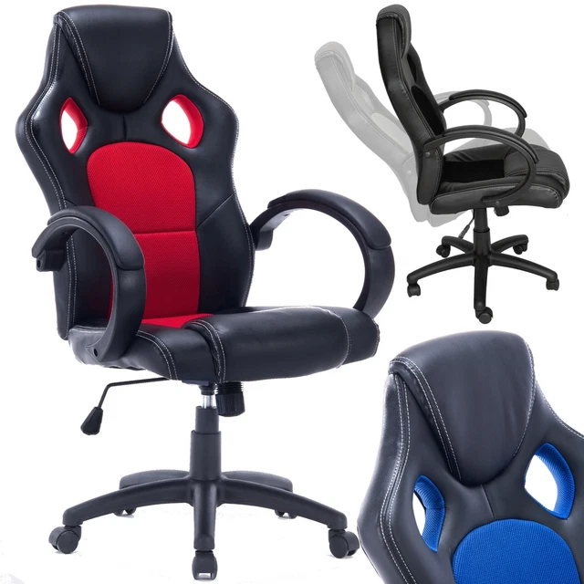 Chaise Gaming pour Bureau de Travail Siège Sport Racing Direction Tournante