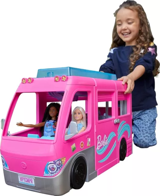 Barbie Camper Playset, DreamCamper Toy Vehicle with 60 Accessories 2