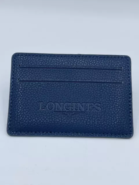 Longines Soporte Garantía Tarjetas Titular Cartera Piel Azul Original 3