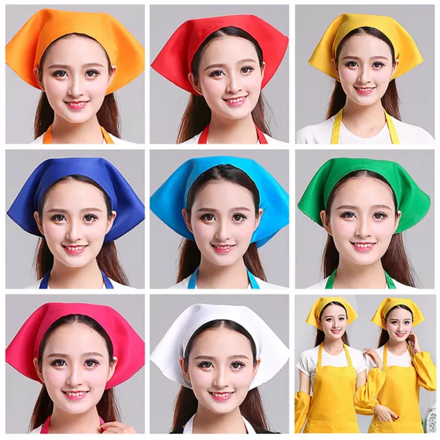 Chef Hat Triangle Headkerchief Restaurant Waiter Kitchen Cafe Baking Cooking Cap