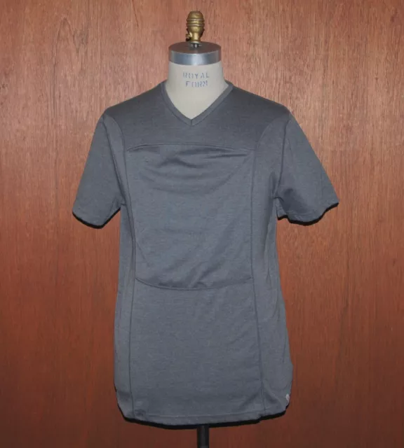 LALABU Dad Shirt sz XL Gray V Neck Babywearing Shirt