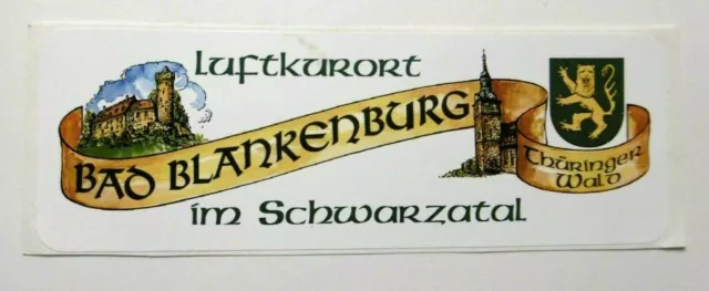 Souvenir-Aufkleber Bad Blankenburg Schwarzatal Thüringer Wald Porzellanstrasse