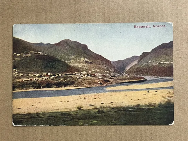 Postcard Roosevelt Arizona Aerial View Scenic Town Vintage AZ PC