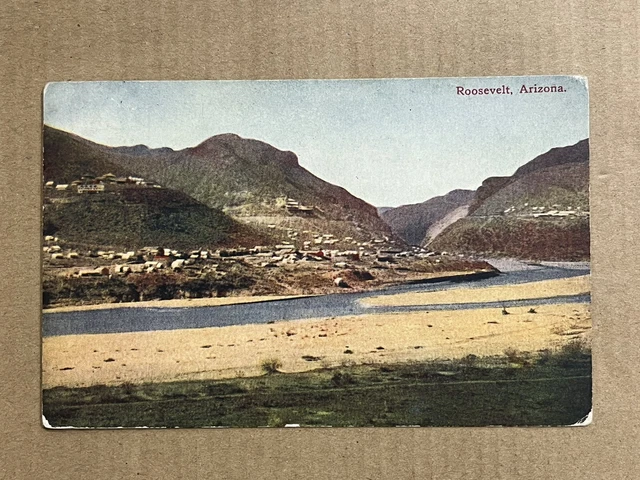 Postcard Roosevelt Arizona Aerial View Scenic Town Vintage AZ PC