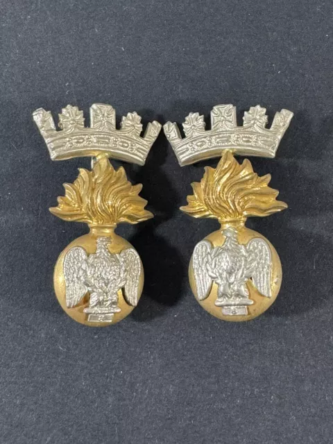 WW1 BRITISH ARMY Royal Irish Fusiliers Officer's Uniform Collar Badges ...