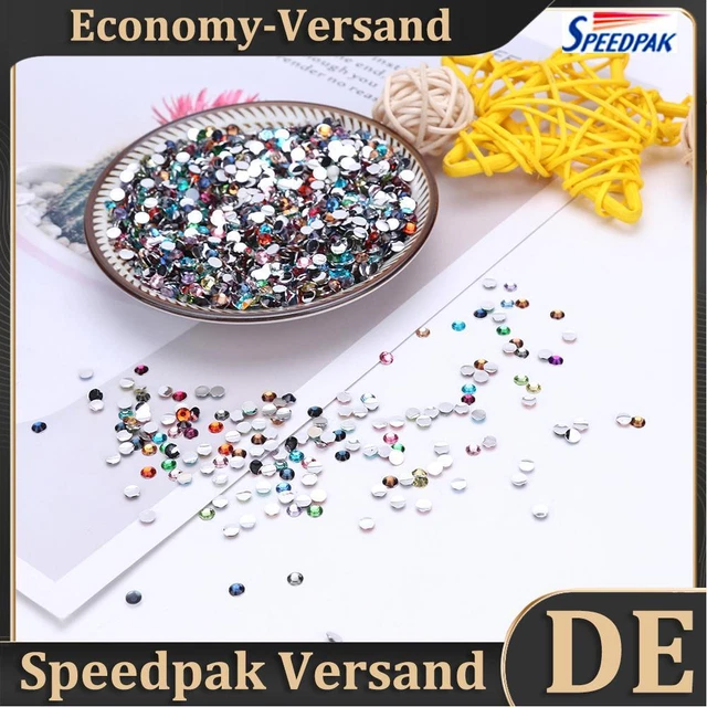 Prosperveil 30 g 4 mm Kristall flache Rückseite Strasssteine Strass Steine Rund
