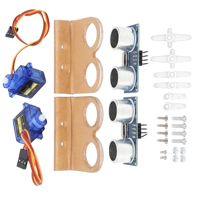 2 SETS ROBOT Car Kit Ultrasonic Sensor Module Steering Gear Mounting ...