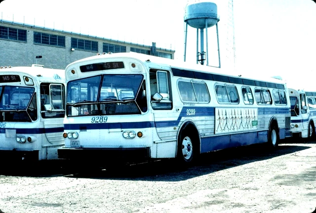 5x7 COLOR PHOTO NYC BUS 1977 FLXIBLE #9289 AT WALNUT DEPOT MAY 5, 1991