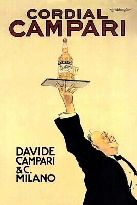 Poster Manifesto Locandina Pubblicitaria  d'Epoca Stampa Vintage Cordial Campari