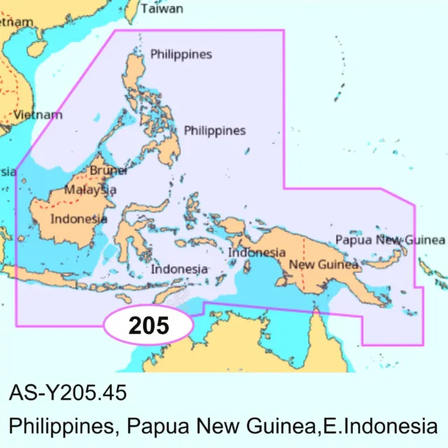 C-MAP MAX-N+ AS-Y205 Philippines, Papua New Guinea, E. Indonesia Charts SD Card