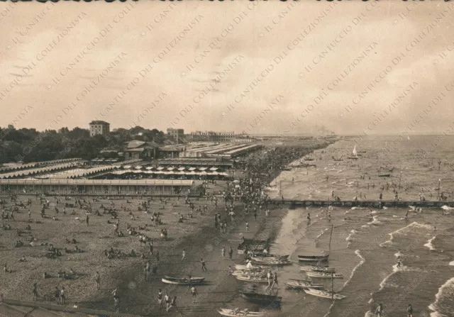 1942 VENEZIA Lido spiaggia panorama Cartolina animata