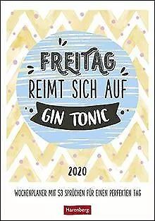 Freitag reimt sich auf Gin Tonic 2020 25x35,5cm | Livre | état très bon