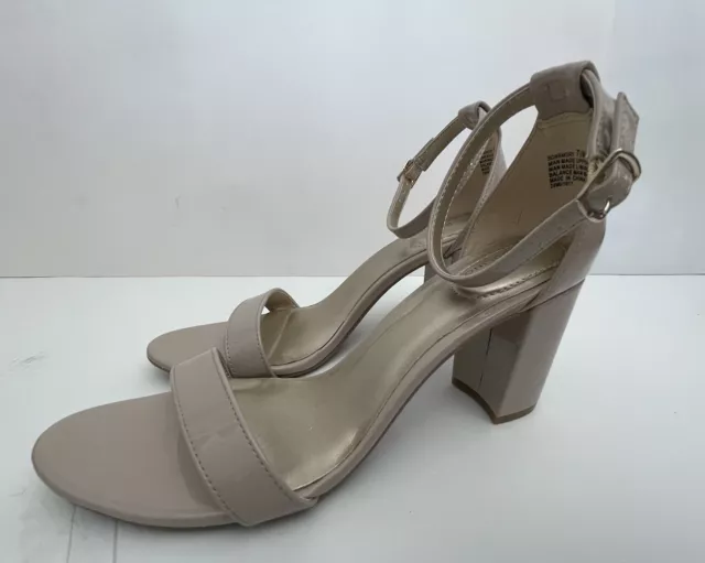 Bandolino Women Block Heel Ankle Strap Sandals Armory Size US 7.5 Tan Beige Nude