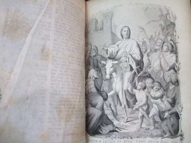 lot livres anciens, 1876, 1 volume, Manuel du Chrétien, GRAVURE COUL, MAROQUIN