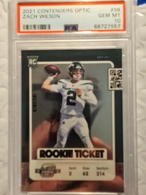2021 Contenders Optic Zach Wilson Rc #98 Rookie Ticket New York Jets 🔥📈🔥📈