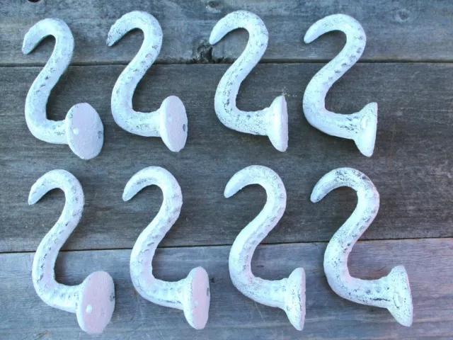 8 Cast Iron OCTOPUS TENTACLE Wall Hooks Bathroom Towel Hook Nautical Coat Key