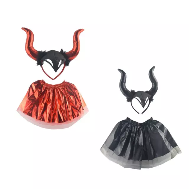 Halloween Devil Costume for Kids Cosplay Devil Hair Headband for Masquerade