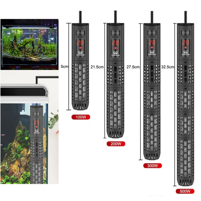 100W-500W LED Digital Aquarium Submersible Water Heater Fish Tank Thermostat Rod
