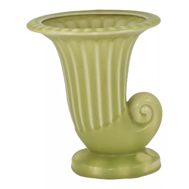 ROOKWOOD 1937 VINTAGE Art Deco Pottery Matte Green Ceramic Cornucopia ...