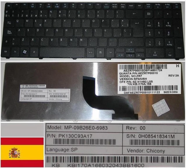 NOUVEAU CLAVIER ESPAGNOL Portable Acer Aspire 3 A315-21-4505 9Z.nc3Sw