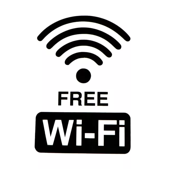 Free Gratis WLAN WIFI Sticker Aufkleber - SEHR GROß 20x30cm - Hotel Hotspot Cafe