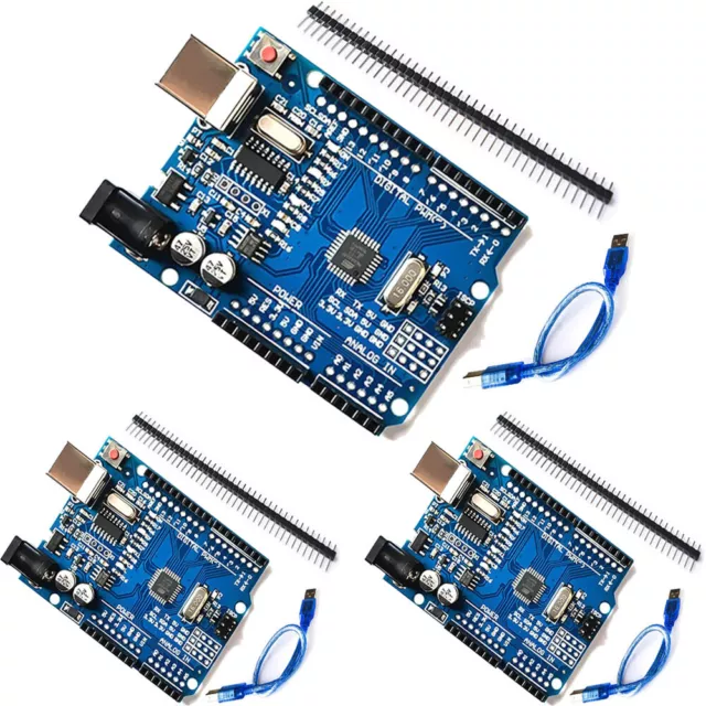 3pcs For Arduino UNO R3 Development Board ATmega328P ATMEGA16U2+ USB Cable NEW