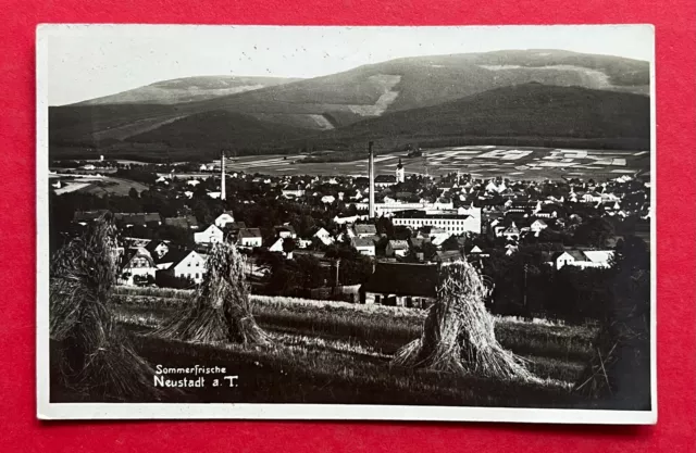 Foto AK NEUSTADT an der Tafelfichte ? um 1938 Panorama Ortsansicht   ( 120135