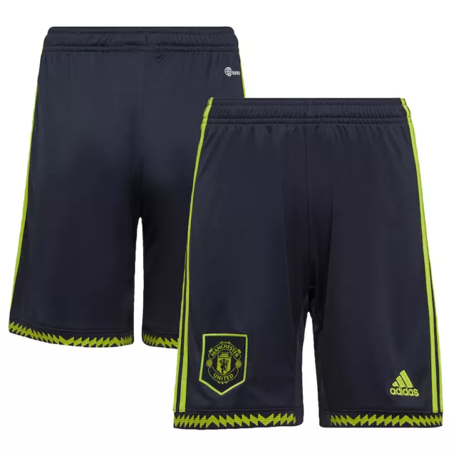 Manchester United 3rd Short Adidas Tailles Enfants 100% Officiel Noir/Vert