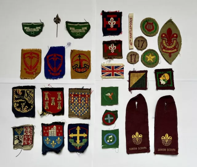 Vintage Mixed Lot Boy Senior Scout EDF France Badge Patch Jamboree Epaulettes