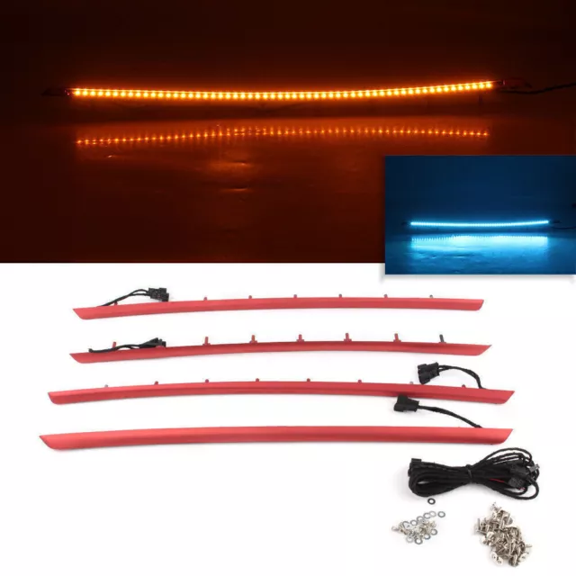 4x LED Door Panel Ambient Light Bars Fit BMW F30 Dual Color Blue & Orange