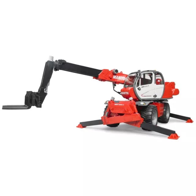 BRUDER 02129 Manitou Teleskopstapler MRT 2150 mit Zubehör 3