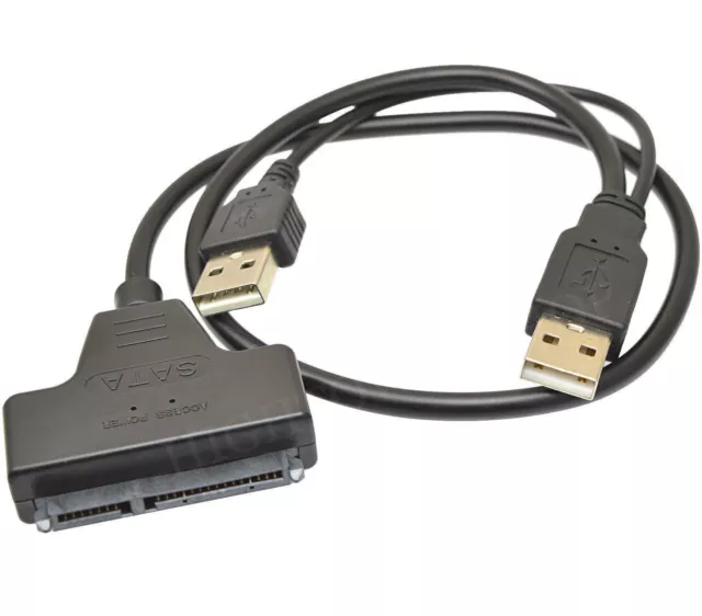 USB To SATA 7+15 Pin 22 Pin Adapter Cable 2.5" inch HDD Hard Disk Drive. 09 2