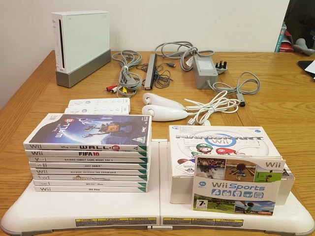 Nintendo Wii Console Bundle, Fit Board, Mario Kart, Sports Games - Select Option