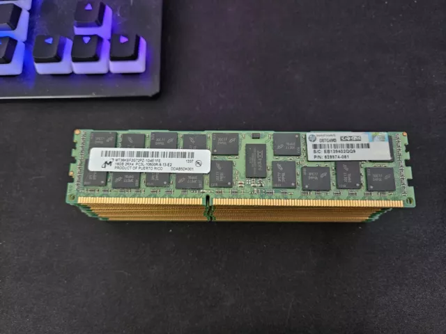 Barrettes De RAM Serveur MICRON 16GB 2RX4 PC3L-10600R