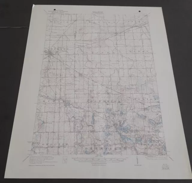 Durand Michigan Original 1950 Usgs Quadrangle 17X21 Map Excellent Condition