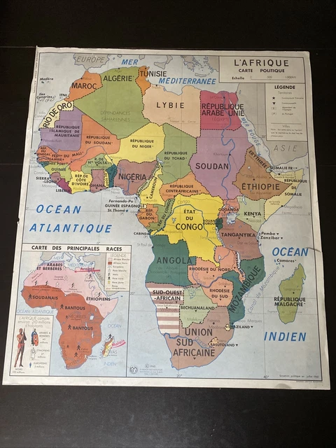 Puzzle Carte Ancien Des Colonies Africaines (1960) - Marque Jouets Vera - Occasion