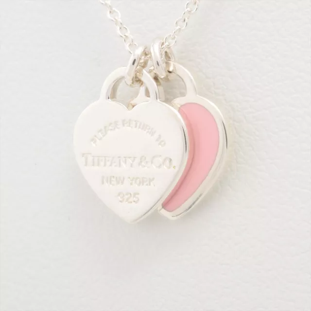 Tiffany & Co. Pink Mini Double Heart Tag Pendant Necklace - Pink, Sterling  Silver Pendant Necklace, Necklaces - TIF234778 | The RealReal